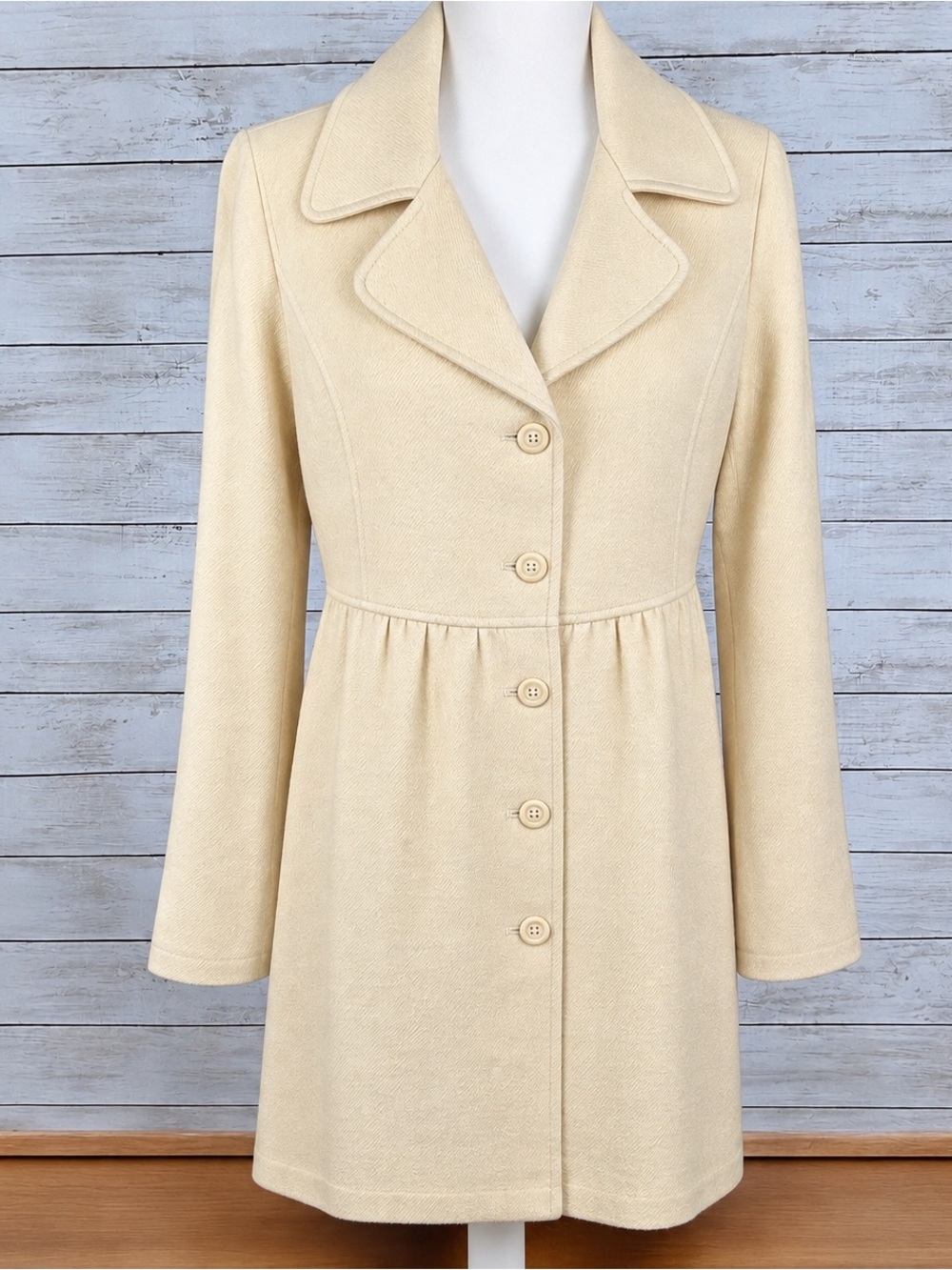NYDJ Empire Waist Lightweight Buttery Cream Top Coat M NEW